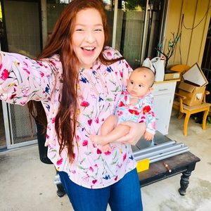 Long sleeve floral blouse